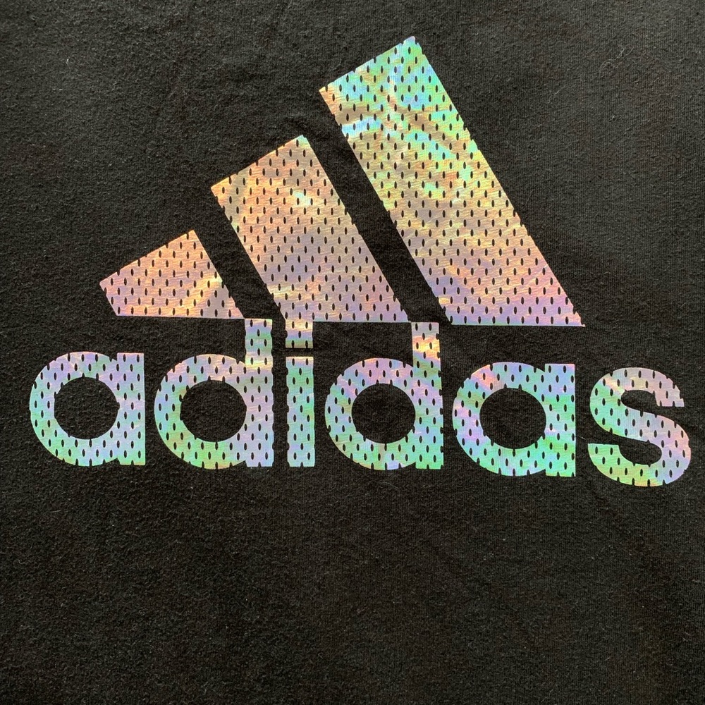 adidas Holographic Three Stripe Logo Tee